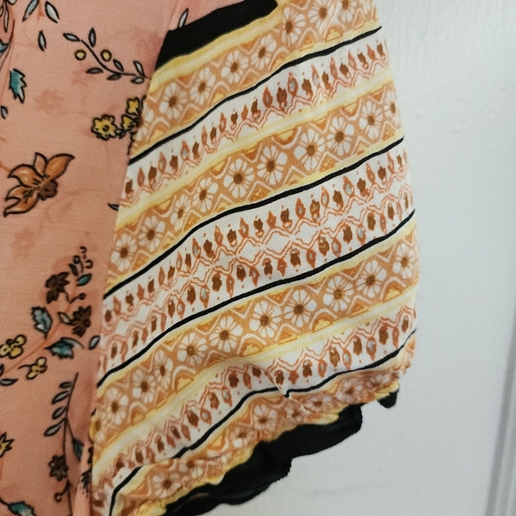 Floral Peach Mini Dress - Picture 3 of 12